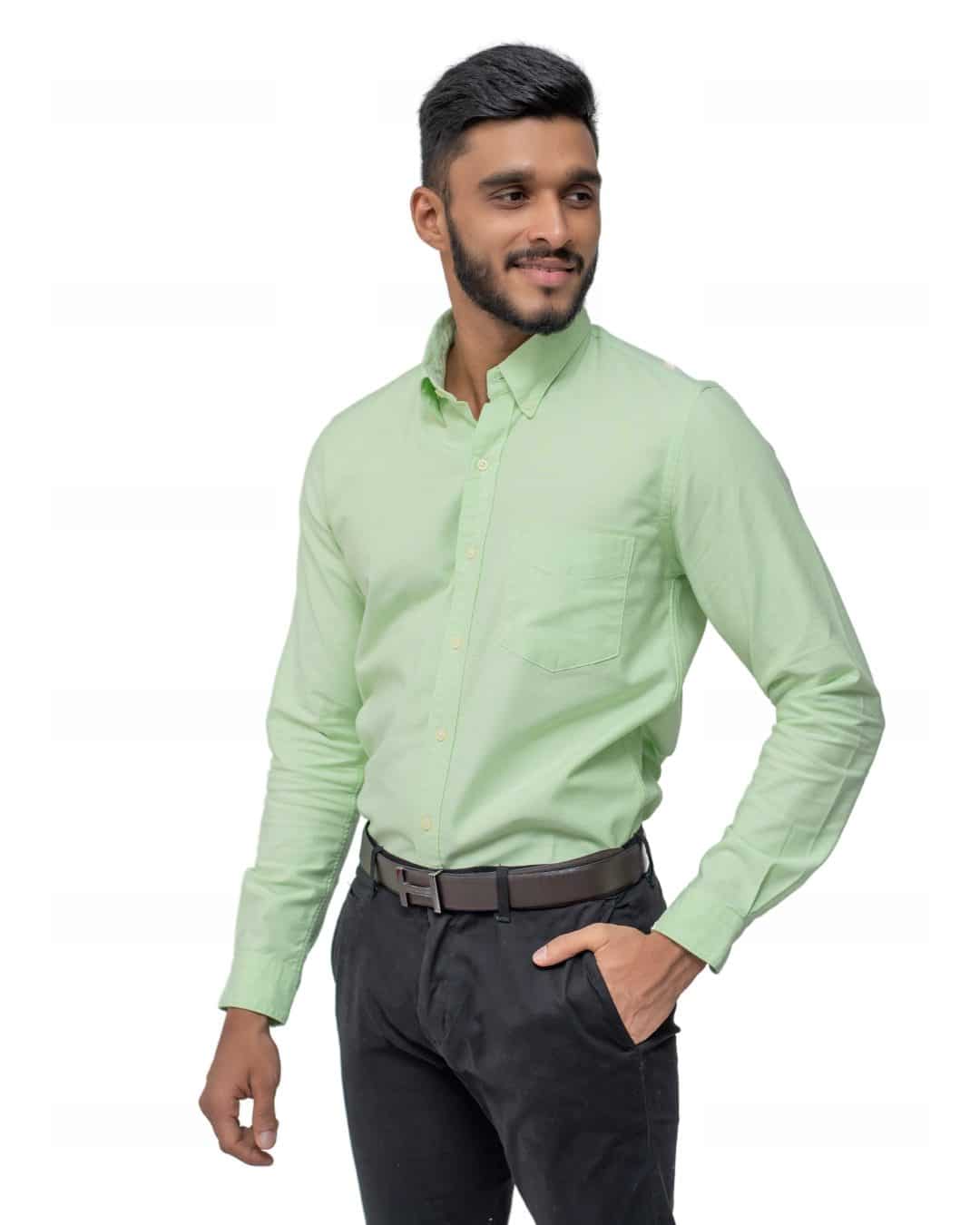 SH1534-L-1 Be Dapper Button Down Collar Oxford Slim Fit Long Sleeve Shirt